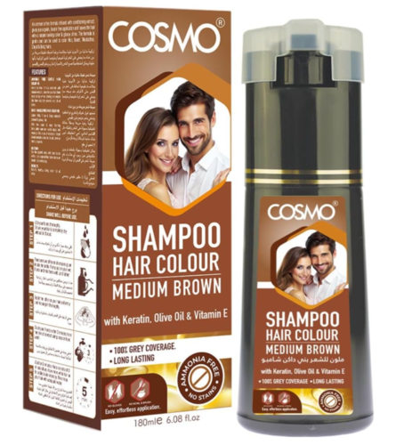 Cosmo Hårfarve Shampoo 180ml- mellembrun.