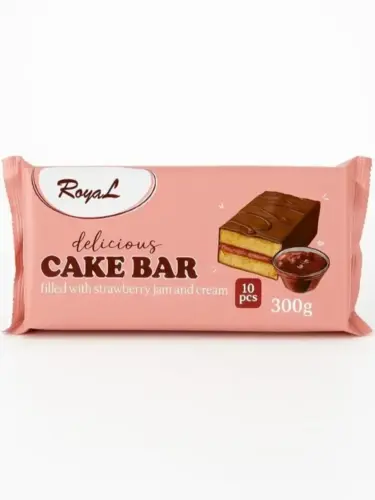 Kagebar med jordbærfyld og flødeskum, Makprogres 300g