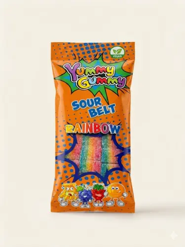 Sour Belt Rainbow, Yummy Gummy 160 G