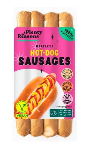 Veganske Hot Dog pølser ca 10 stk - 180g (Kan ikke sendes)
