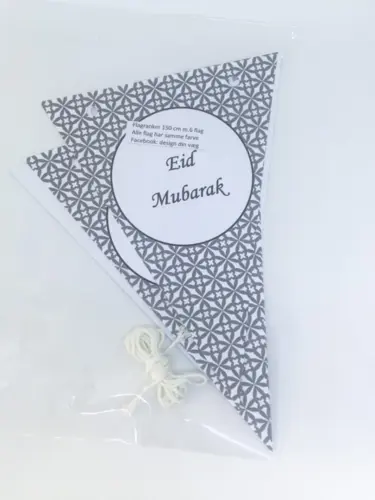 Eid Mubarak Pynt sort/hvid - Made in Denmark