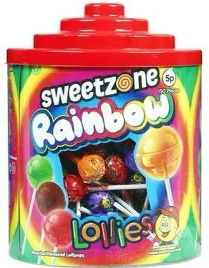 Rainbow Slikpinde Sweetzone 900g (150 stk)