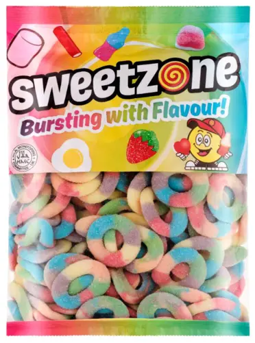 Multi Colour Sour Rings (Rainbow Rings) Sweetzone 1Kg