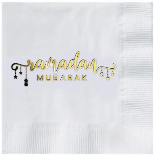 Ramadan Mubarak Servietter (Hvid)