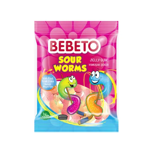 Bebeto Sour Worms 80 gr