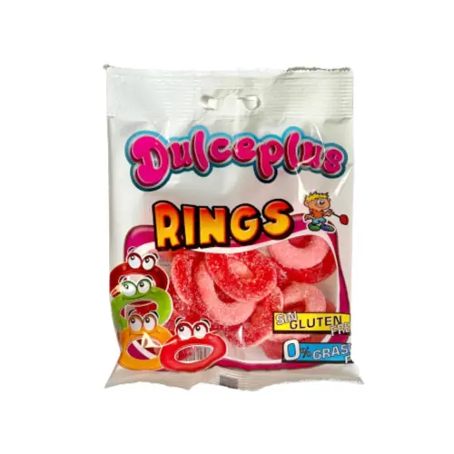 Sour Strawberry Rings Dulceplus 100 gr
