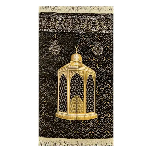 Kaaba Golden black blødt designer bedetæppe 125 x 70 cm