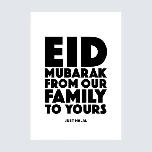Eid Mubarak from our family - Lykønskningskort
