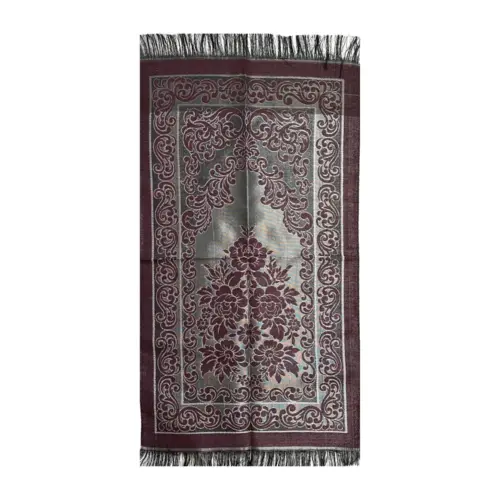 Ottoman bedetæppe i sølv og lilla farve