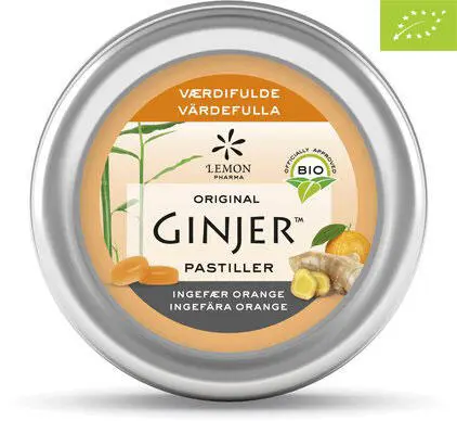 Ingefær Orange Pastiller - Økologisk Vegansk Ginjer 40g