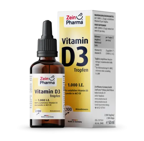 Vitamin D3 dråber 1000 I.E. - ZeinPharma 50ml