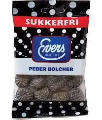 Peber Bolcher Sukkerfri Evers 70g
