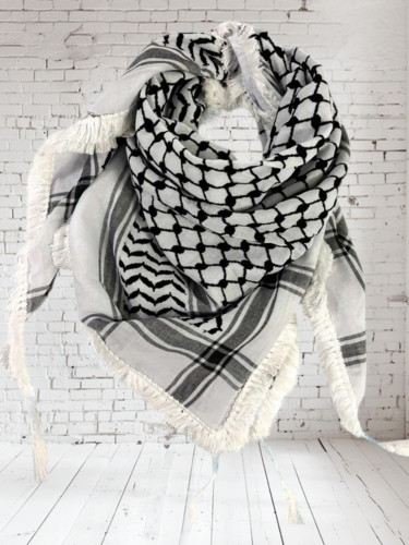 Hvid/Sort, 100 % Bomuld Keffiyeh