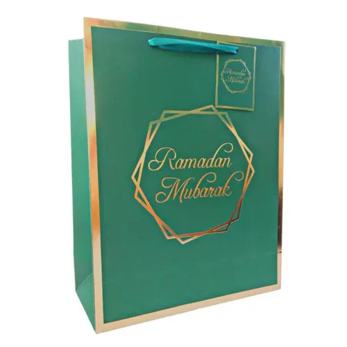 Ramadan Mubarak Gavepose i Grøn og Guld