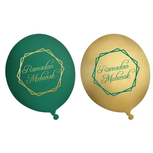 Ramadan Mubarak Balloner i Grøn/Guld