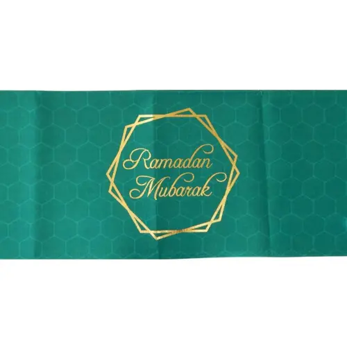 Ramadan Mubarak Bordløber - Grøn & Guld