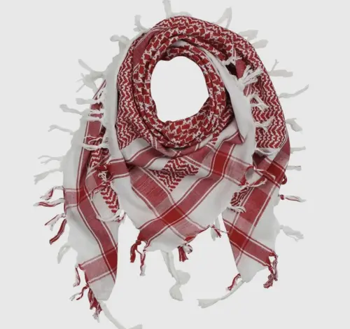 Palæstina tørklæde, keffiyeh, rød/hvid (Arafat)