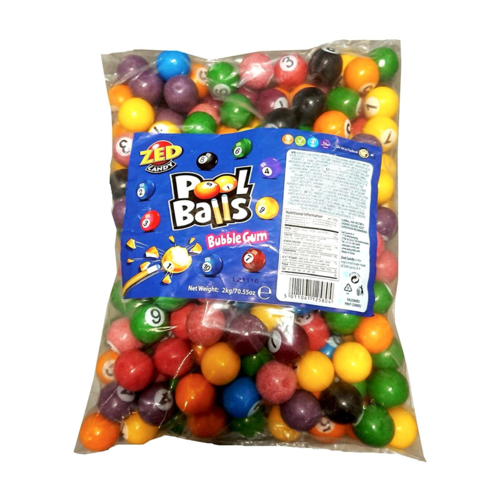 Pool Balls Tyggegummikugler, mega pakke, 2kg