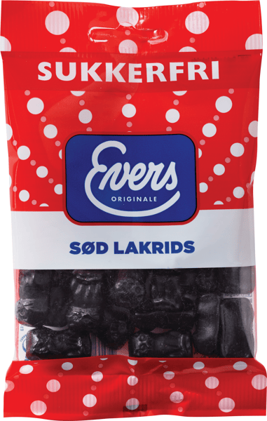 Evers Sød Lakrids 70 gr (sukkerfri)