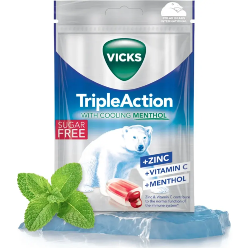 Vicks Halspastiller Triple Action Plus 72 gr.