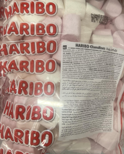 Chamallows pink and white Haribo 500 Gram