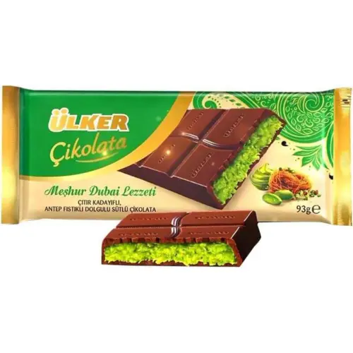 Dubai Chokolade med Pistacie og Kunafe, Ülker 93g