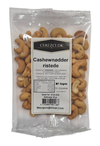 Rostade cashewnötter, 80g