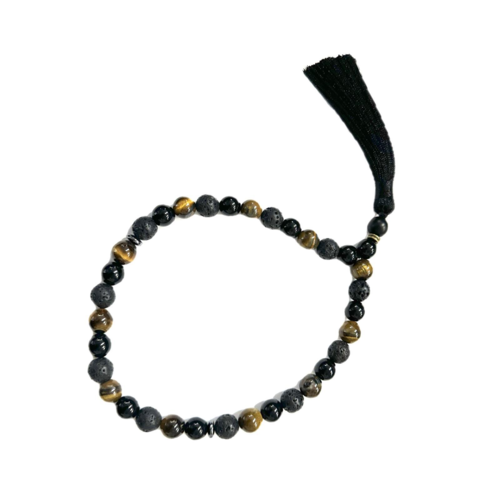 Sort Sten tasbih, Tigers Eye  33 perler