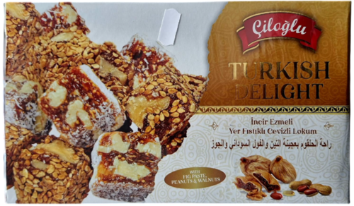 Turkish Delight – Lokum med figner, peanuts og valnødder 300 g