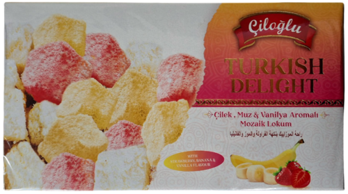 Turkish Delight – Lokum med Jordbær, Banan og Vanilie 300 g