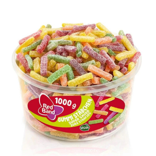 Red Band Gummi Stäbchen super sauer, 500 stk, 1000g