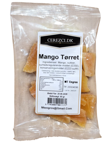 Tørret Mango, 80g