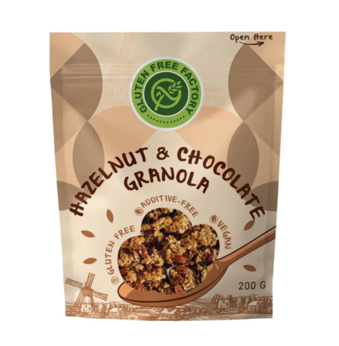 Hasselnød kakao granola, Gluten Free Factory, 200g