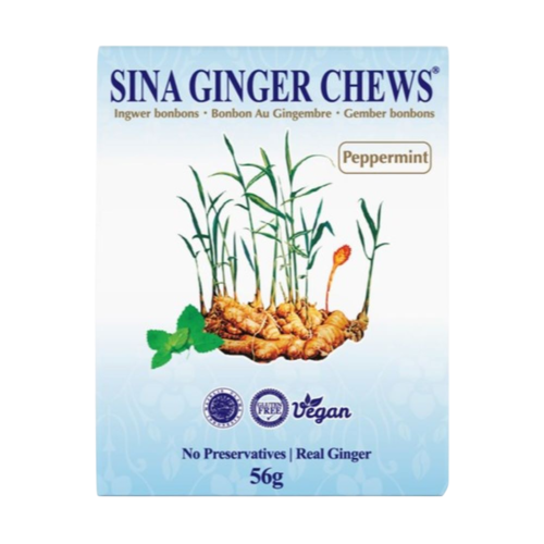 Ginger Chews Pebermynte, Sina 56g