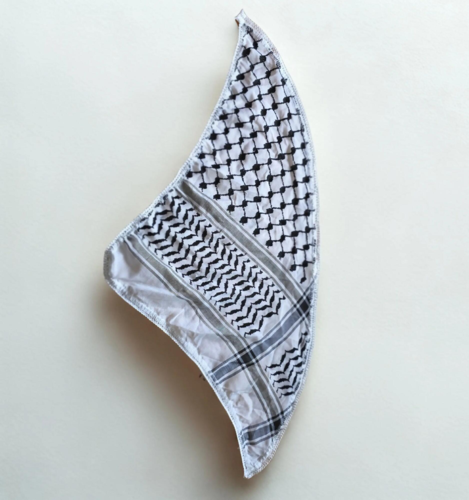 Vævet Keffiyeh Bandana - Hvid og sort