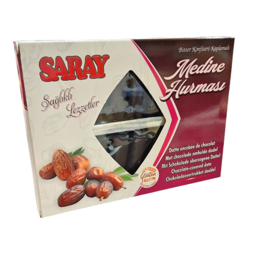 Saray Glutenfri Chokoladeovertrukne Dadler, 280g.
