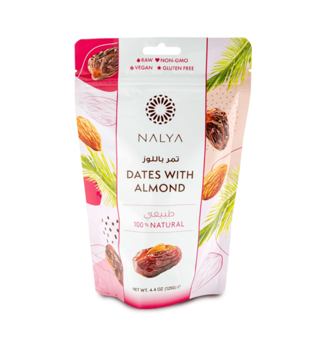 Dadler med mandler - 125 g.