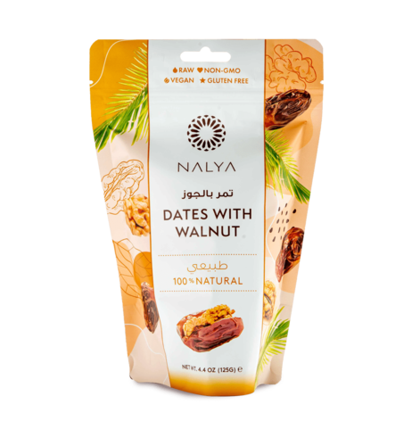 Dadler med valnødder- 125 g.