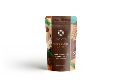Dadler med mandler og mørk chokolade-100 gr.