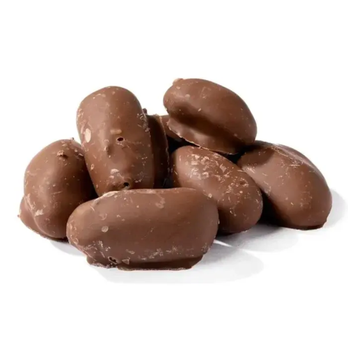 Saudiske dadler med belgisk mælkechokolade. 150 gr