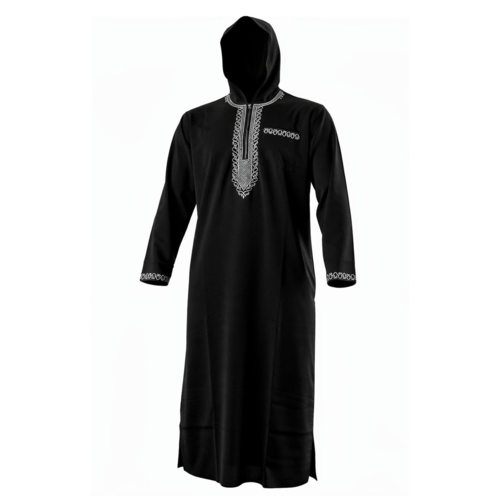 Svart thobe med huva