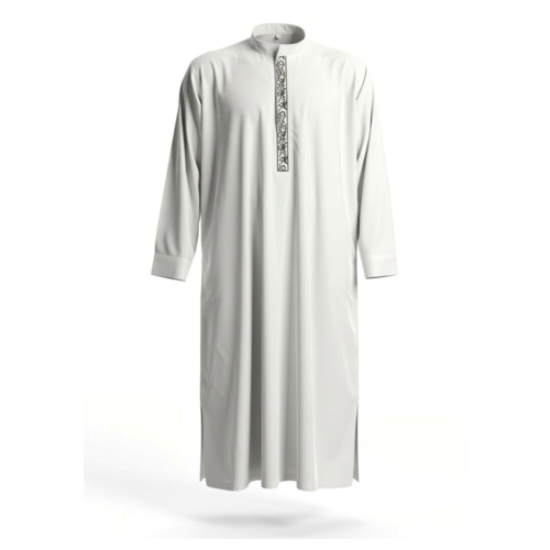 Ljus thobe med krage