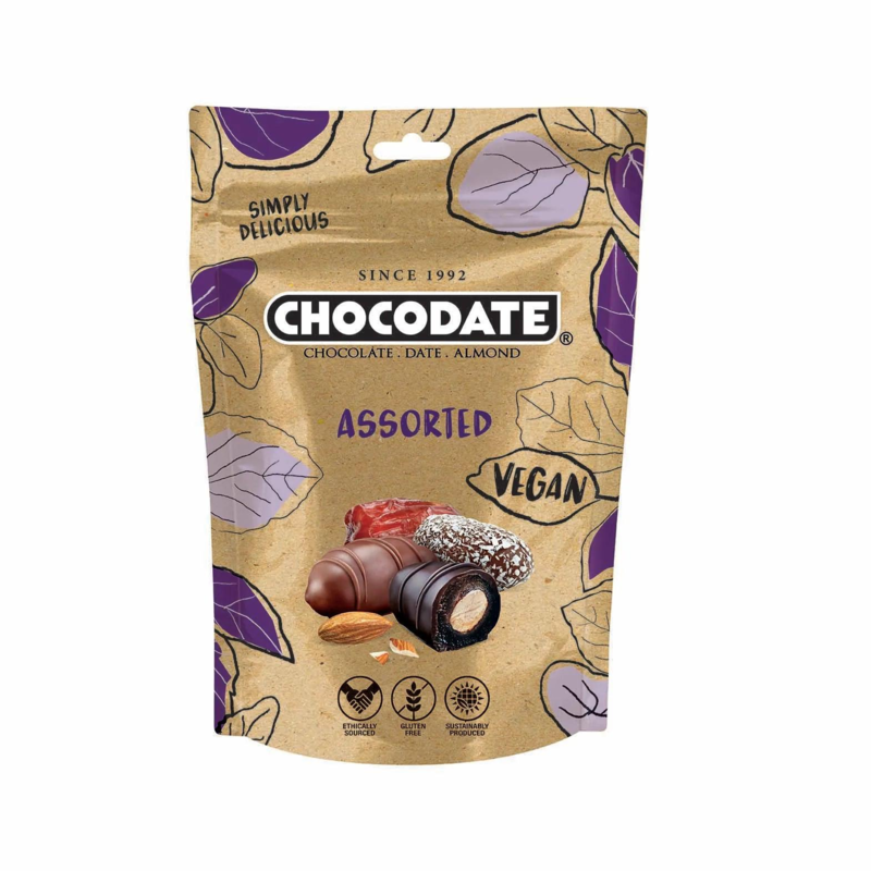 Chocodate assorted, vegansk, 80g