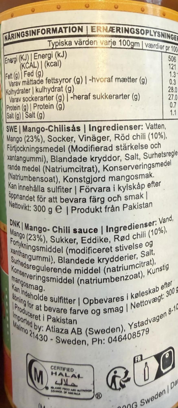 MANGO CHILLI SAUCE NATIONAL ATHENTICALLY MANGO 300G