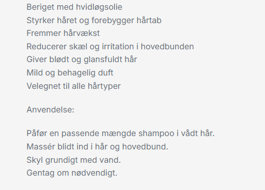 COSMO EKSKUSIV SHAMPOO OG OLIE- HVIDLØG 500ML