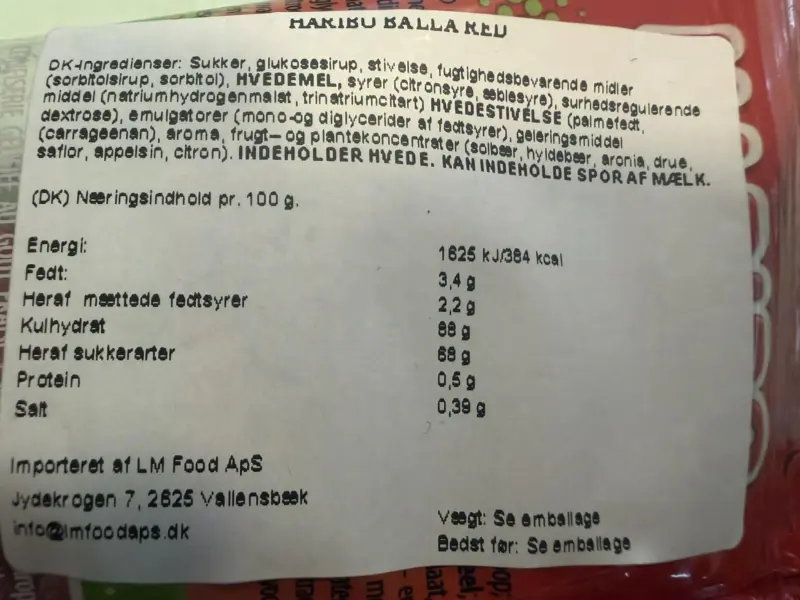 Balla Red Fizz Haribo 70G