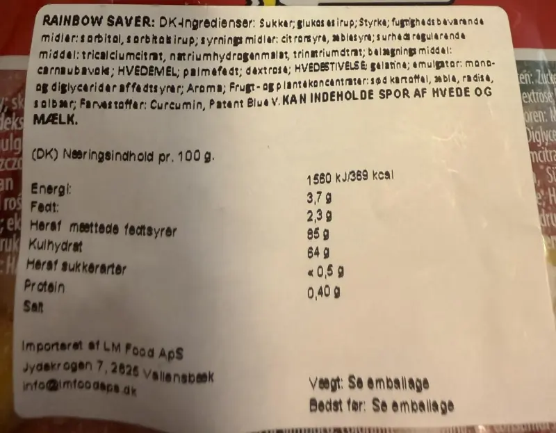 Rainbow Saver Haribo 160g (Vegan)