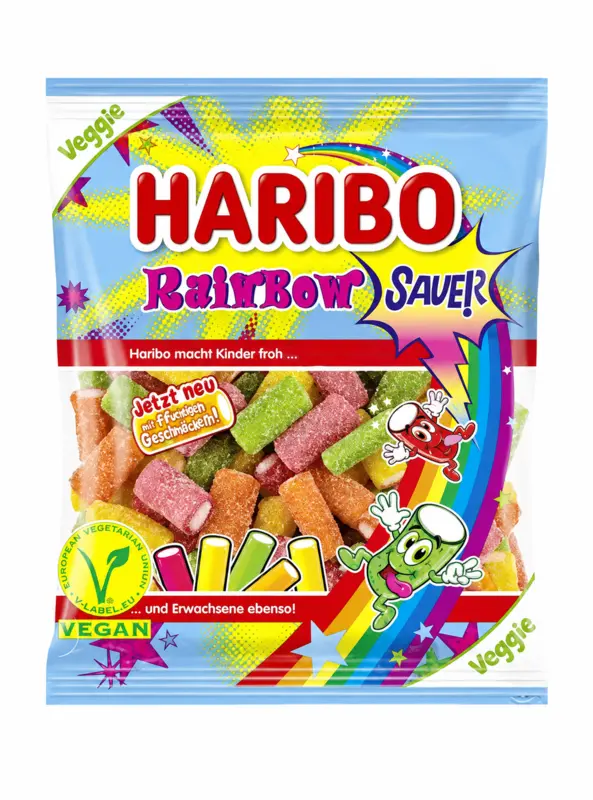 Rainbow Sauer (vegan) Haribo 160g (Skarp pris)
