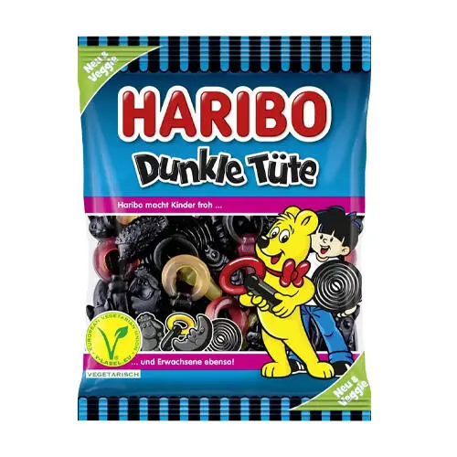 Dunkle Tute, (mørk lakrids) Haribo, 175 gr