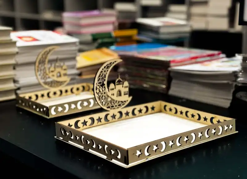 Eid og Ramadan Serveringsbakker i Træ, 2 stk